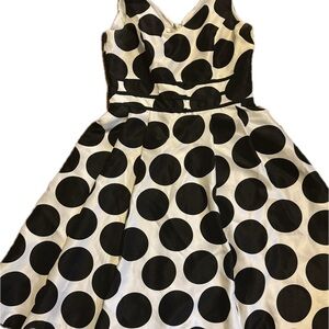 Dress Barn Black and White Polka Dot Formal Dress